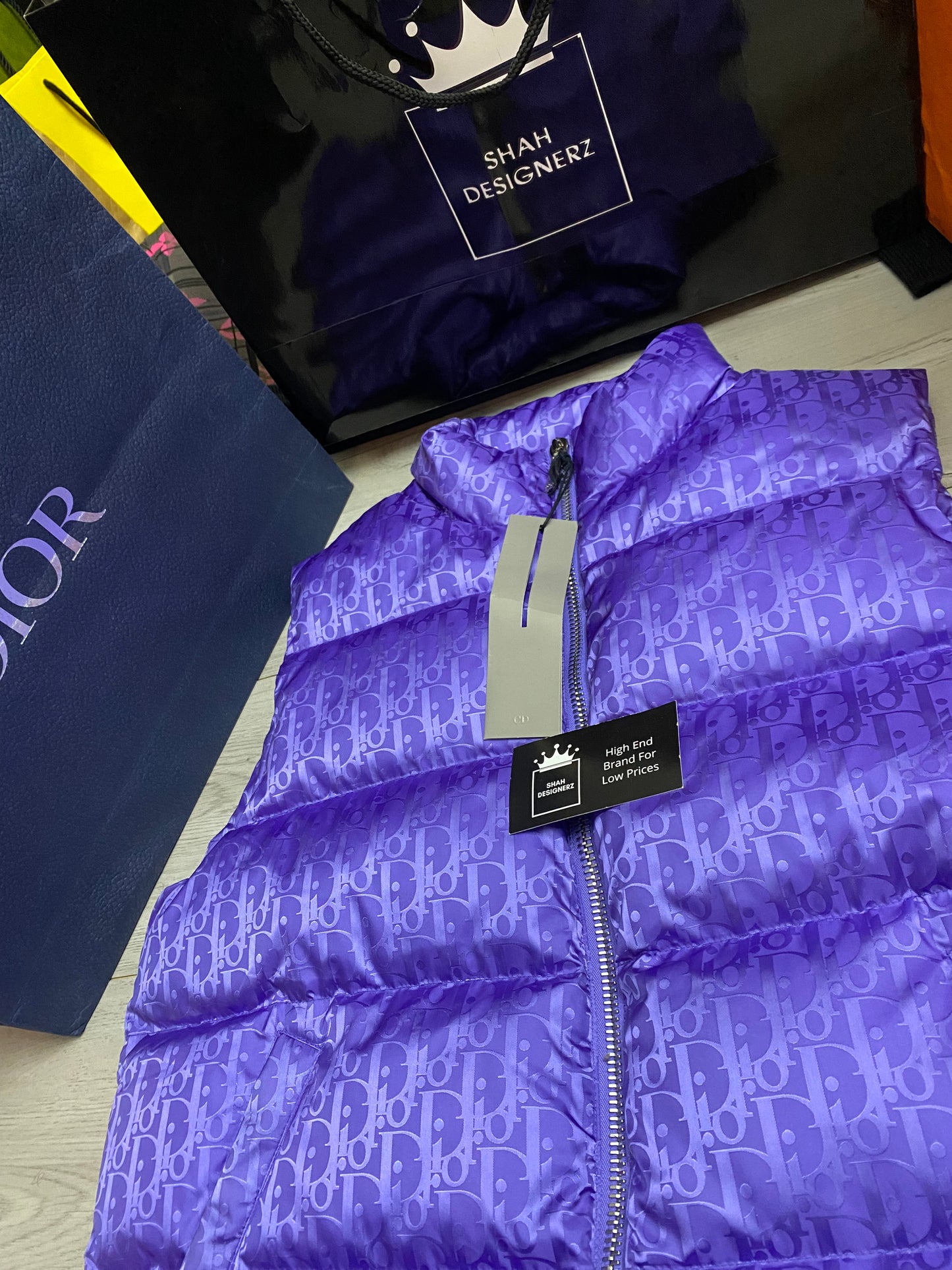 Dior Oblique Puffer Gilet Purple