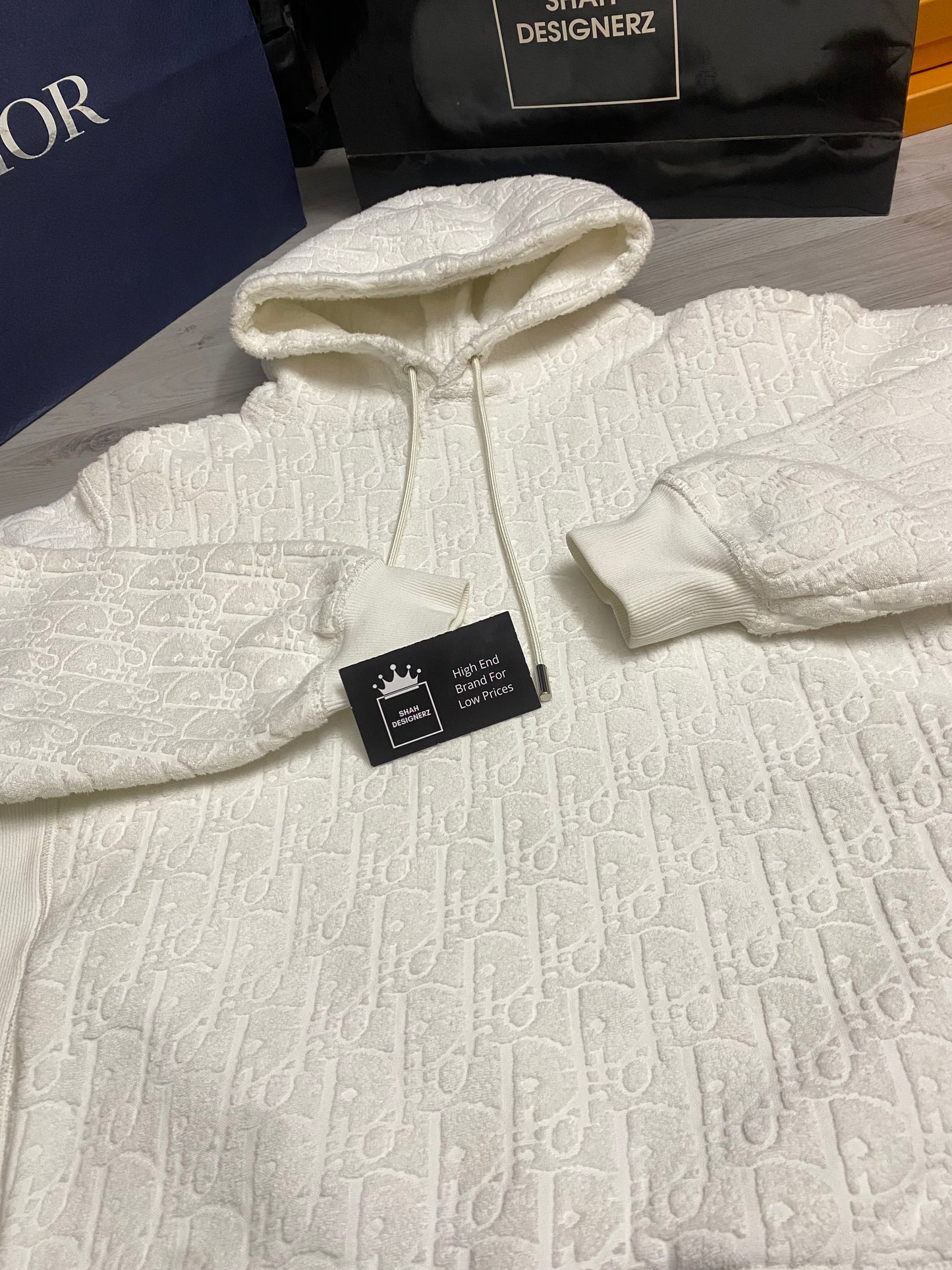 Dior Oblique Towel Hoodie White