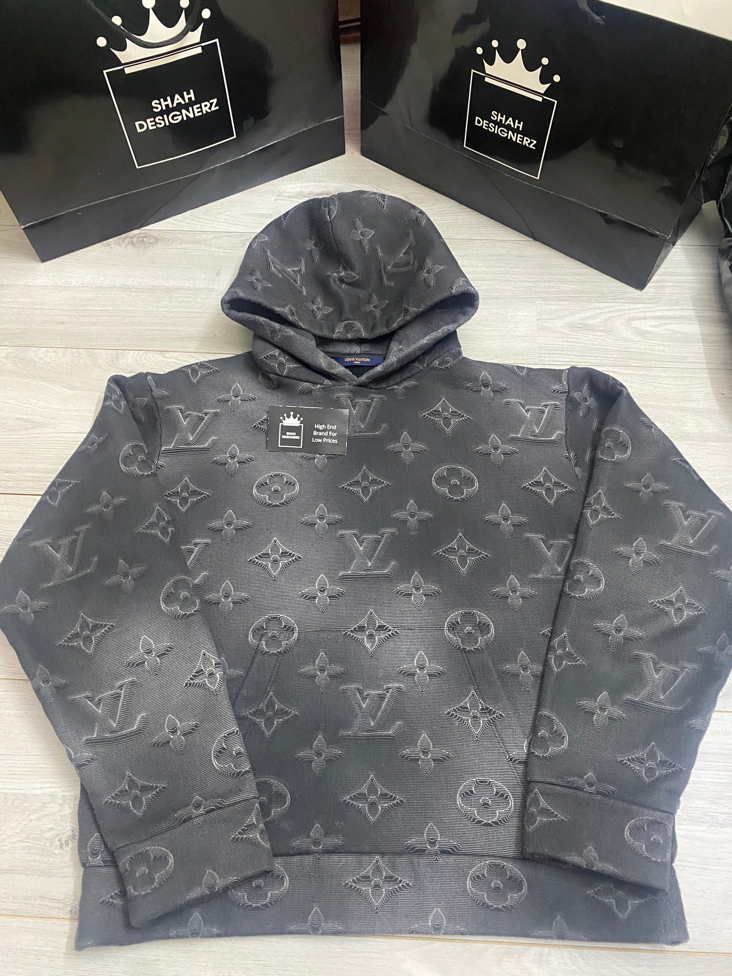 Louis Vuitton 2054 Monogram Print Hoodie Black