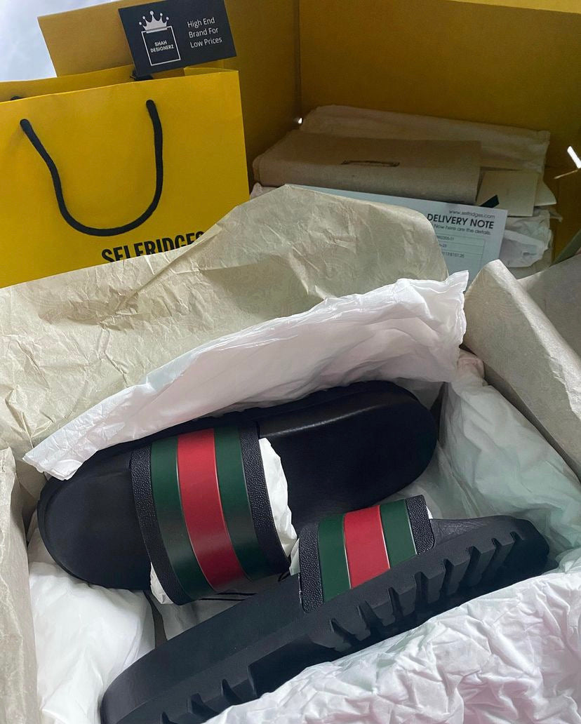 Gucci Web Sliders Black