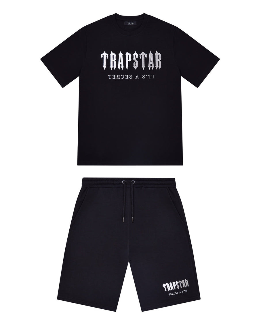 Trapstar Chenille Decoded Short Set Black/Grey